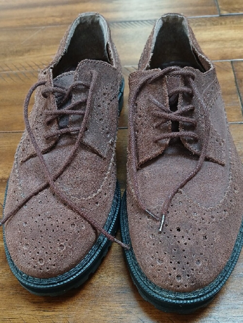 Vintage 1987 Wild Pair Brown Suede Lug Sole Oxfords - Made in Brazil